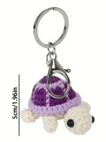 Cute Turtle Keychain: Mini Crochet Turtle Wool Keychain, Cute Keychain For Boys, Lovely Small Gift For Classmates And Friends - Multicolor - View 4