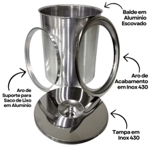 3-Liter Built-In Stainless Steel Waste Bin For Gourmet Granite Sink Does Not Rust - Bạc - Xem 2