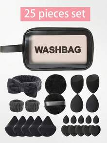 45件套化妆工具：化妆刷、化妆海绵、粉扑、洗脸棉片、发带、腕带、迷你化妆棉、化妆海绵、粉扑、化妆工具、干湿两用化妆海绵、化妆工具及美容产品、必备圣诞化妆工具、多功能化妆工具，适用于粉底液、粉饼和遮瑕膏，适合所有肤质、美容护肤产品 - 彩色 - 查看 7