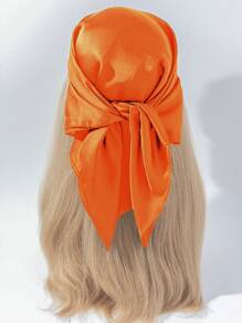 1pc Solid Color Women's Square Scarf Fashionable Plain Silk Scarf, Multi-Functional As Headband, Waistband, Bag Strap Etc. Bandana,Hair Band,Head Band Ideal For Dressing Up Your Look