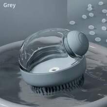 1pc Dog Wash Brush With Soap Dispenser, Silicone Bristles Pet Grooming Massage Shampoo Brush, Suitable For Long & Short Hair Dogs And Cats, Non-Electric Plastic Bath Tool