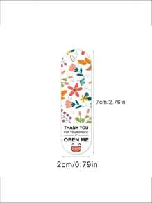 100 张花卉印花礼品贴纸，可爱“感谢您的订购”礼品盒密封贴纸，派对礼品标签贴纸