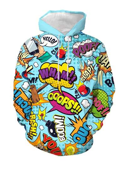 Áo hoodie 3D in họa tiết Graffiti cỡ lớn dành cho nam, Áo nỉ thường ngày, Đồ thể thao nam cho mùa thu/đông, Áo dài tay