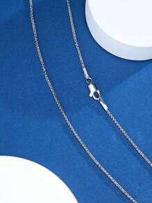 1pc S925 Sterling Silver Minimalist Style Unisex Necklace, Layerable Fashionable Clavicle Chains For Men & Women, Suitable For Daily Casual Wear & Jewellery Gift