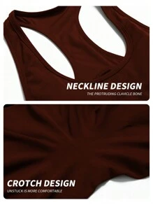 Yefecy Bộ đồ liền thân thể thao thời trang màu trơn, bộ đồ liền thân tập yoga co giãn cao, bộ đồ liền thân hở lưng, bộ đồ liền thân định hình thể thao dành cho nữ - Màu Đỏ Sâu - Xem 6