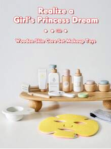 Wooden Pretend Makeup & Mask Set For Girls - Foster Creativity, Confidence, & Safe Play - Ideal Gift For Creative Minds