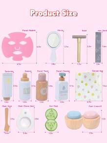 Wooden Pretend Makeup & Mask Set For Girls - Foster Creativity, Confidence, & Safe Play - Ideal Gift For Creative Minds