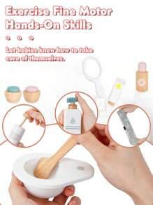 Wooden Pretend Makeup & Mask Set For Girls - Foster Creativity, Confidence, & Safe Play - Ideal Gift For Creative Minds