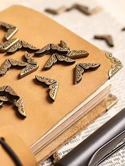 50/100 件复古金属书角保护套，适用于剪贴簿、相册、笔记本、菜单、文件夹