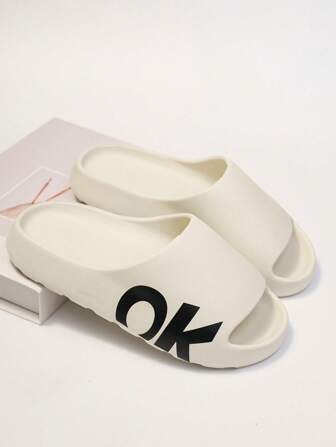 大码男士休闲简约印花厚底凉鞋