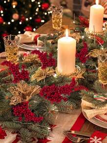 15 Stück künstliche rote Beeren Zweige mit Weißdorn, rote Beeren Zweige künstliche Schaumstoff Stechpalme Beeren Blumen Früchte Weihnachtsbaum Dekorationen Feiertags-DIY Basteleien Weihnachtsschmuck Hochzeit Heim Dekoration Feiertags Dekoration Seidenblumen Arrangements, Bouquet Stempel Pflanze DIY Kranz Weihnachtsparty Heim Dekoration - Verschiedenfarbig - Übersicht 7