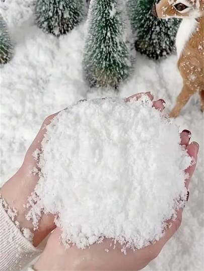 1pc Decoração de Natal de Floco de Neve Artificial - Pó de Neve Seca Simulado para Decoração de Férias, Adereços para Fotos e Cenas de Inverno - Artesanato de Neve de Plástico Não Expansível para Férias, Sem Água, Natal