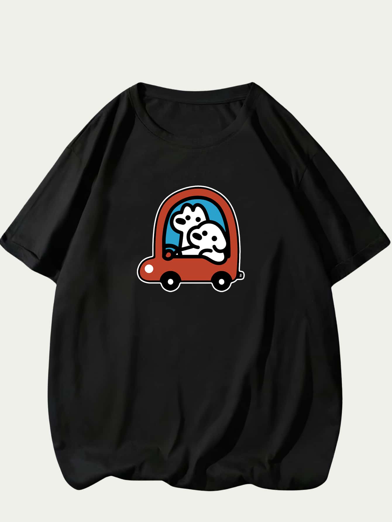 Men's T-Shirt Cute Puppy Casual Printed Fashion Unisex - 黑色 - 查看 1