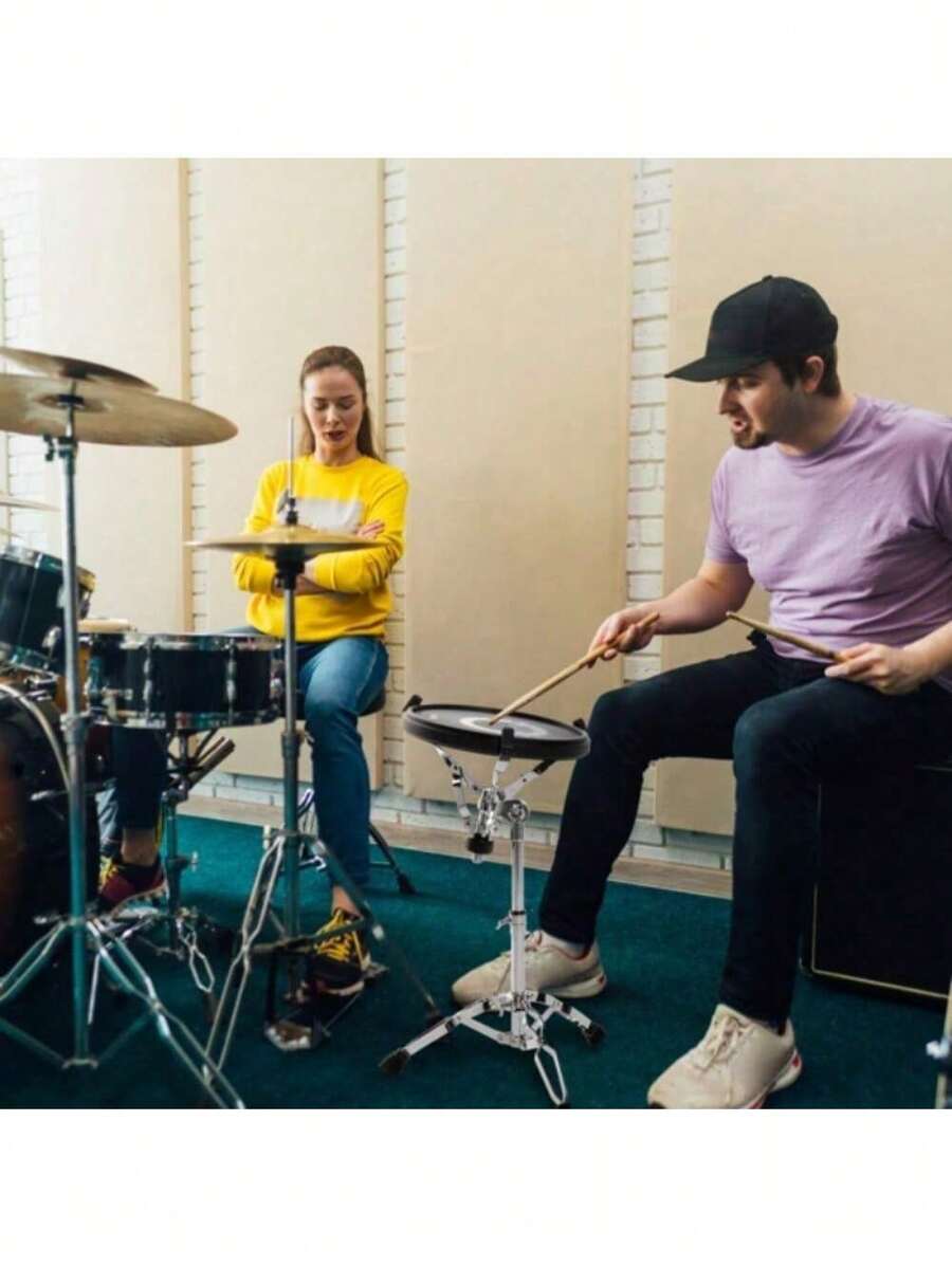 12in Drum Practice Pad Kit With Snare Drum Stand, Backpack, Drumsticks