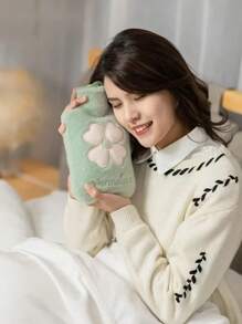 1pc Flannel Hot Water Bottle Hand Warmer Winter Cute Kawaii Water Bottle For Girls Portable Waist Hand Bed Warm Bottles 500/1000ml,Women Valentine Gift Birthday Boyfriend Girlfriend