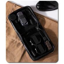 [Shoeshine Business 8-Piece Set] Hotel Hotel Leather Shoe Oil Shoe Brush Set Soft Hair Horse Bristle Brush Polishing Oil Tool Soft Hair Black Shoeshine Brush - Multicolor - View 5