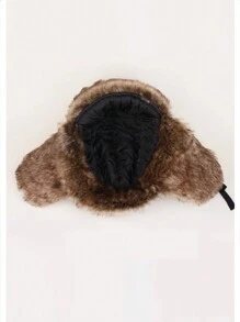 1 Mũ lưỡi trai chống gió màu đen cho nam, mũ lưỡi trai giữ nhiệt lót nhiệt cho các hoạt động ngoài trời, trang phục thường ngày mùa đông - màu đen - Xem 4