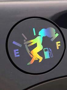 1pc Laser Letter & Figure Graphic Car Sticker - Multicolor - View 4
