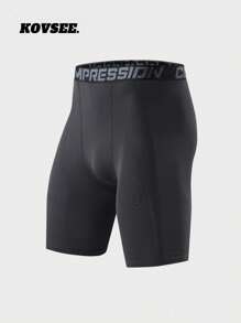 KOVSEE 5pcs/Set Boyfriend Style Men's Multicolor Compression Shorts, Tight Fitting Sports Workout Leggings, Basketball Running Fitness Breathable Elastic Bottoms, Gift