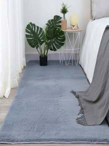 Alfombra Decorativa Lisa de Pelo corto 60 X 150 Cm Sala De Estar Y Dormitorio*- alfombra tipo pelo de conejo - Gris - Ver 1