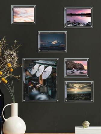 1 件透明亚克力相框，亚克力墙面装饰相框，双面夹相册挂框