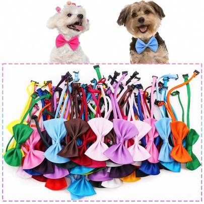 Set de 10 lazos para perro de colores aleatorios, accesorios de collar para mascota, collar para gato