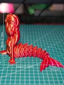 1 pieza Figura decorativa de sirena elegante, decora tu mundo de fantasía, articulaciones móviles flexibles para poses únicas, degradado de color, adecuada para Navidad, Día de San Valentín y Acción de Gracias, decoración interior ideal - artículo de regalo versátil - Multicolor - Ver 17