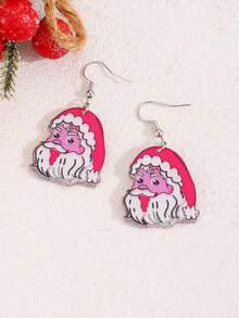 Hoa tai hình ông già Noel bằng acrylic thời trang dễ thương, phụ kiện quà tặng Giáng sinh hoàn hảo cho phụ nữ - Ông già Noel - Xem 2