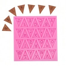 1pc Triangular Capital Letter Silicone Mold For Fondant Chocolate Decoration, DIY Baking Mold - Multicolor - View 11