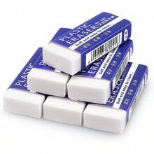 6 件装铅笔橡皮擦，大号白色橡皮擦，适合学校办公室使用，美术橡皮擦，适合绘画 - 藍白色 - 查看 8