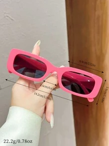 1 stuk Retro Y2K Vierkante Modebril, Schattig & Veelzijdig Voor Dagelijks/Strandgebruik, Voor Zomerstrandvakantie, Buiten, Reizen