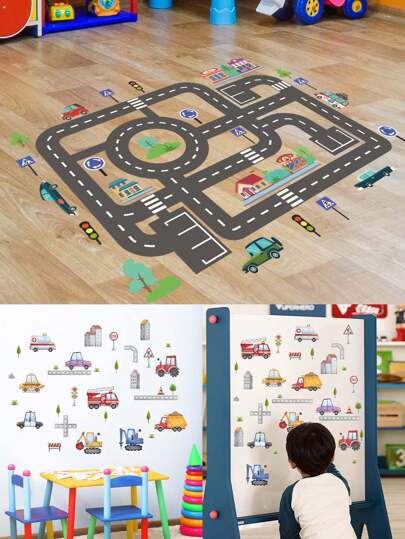 2ชิ้น รูปแบบทางหลวง เกมสติ๊กเกอร์พื้น, การ์ตูน PVC กาวติดเอง เกมสติ๊กเกอร์พื้นสำหรับเด็ก, สติ๊กเกอร์, สติ๊กเกอร์ติดผนัง, สติ๊กเกอร์วินิล สำหรับตกแต่งบ้าน, ของตกแต่งสำหรับฤดูใบไม้ผลิ รีเฟรชบ้านของคุณ, สติ๊กเกอร์ตกแต่งเทศกาล ของขวัญ วันเกิด วันสำเร็จการศึกษา กระเบื้องปูพื้น กระเบื้องปูพื้น กระเบื้องปูพื้นติดกาว ปอก-ติด ตกแต่งห้องนั่งเล่น ตกแต่งห้อง ตกแต่งห้องครัว