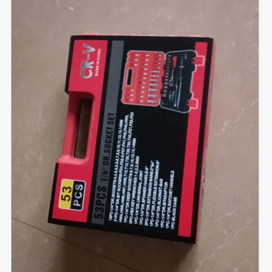 53pcs Tool Box MultiFunction Hard Shell Toolbox Garage Storage