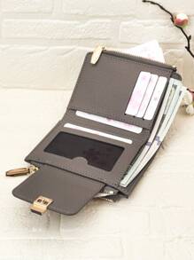 MINGYOU Women's Short Snap Fastener Wallet PU Leather Soft Tree Bark Texture High-Quality Multifunctional Fashion Casual Card Holder Zipper Compact Stylish Coins Convenient To Carry PU Leather S For Women Wallet Purse Wallet Small Wallet