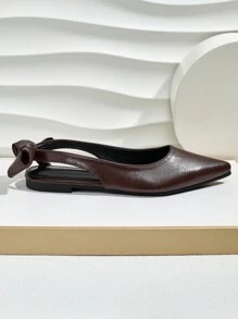 New Black Slip-On Casual Flats With Bow, Elegant & Comfortable Ladies Loafers Valentines