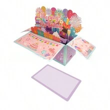 1set Creative Pop-Up Money Box Greeting Card, 3D Birthday Cash Card, Birthday Party Surprise Money Pull Card, Birthday Gift Card,Christmas - Multicolor - View 4