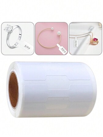 500pcs/Roll White Jewelry Price Display Tags Stickers,
