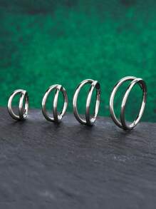 1 Piece/High-End 316L Stainless Steel With Zirconia 16G Nose Ring, Double Diaphragm Ring, Diaphragm Ring, Lip Ring, Diaphragm Stud Earrings, Conch Earrings, Diaphragm Cartilage Earrings, Diaphragm Ring, Diaphragm Ring Puncture Jewelry Gift