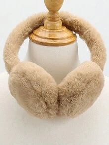 1 件可爱毛绒可折叠耳罩，冬季防风耳罩，适合女士，适合秋季骑自行车和户外活动 - 彩色 - 查看 7