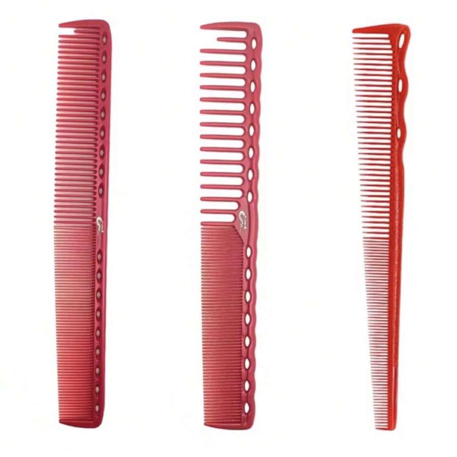 Kit 3 Professional Carbon Cutting Combs - Umi Red - 紅色 - 查看 1