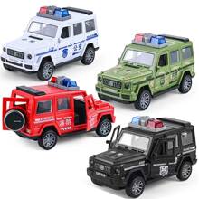 Juguete de coche de policía todoterreno con simulación de inercia para niños, serie de coches modelo, adornos, juguetes educativos y otros regalos festivos [Estilo aleatorio]