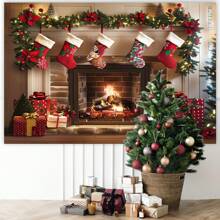 1PC Lò sưởi ấm áp Giáng sinh Vòng hoa Giáng sinh Chủ đề Trang trí tiệc Nền 210 * 150/150 * 100/100 * 75CM Treo Vớ Giáng sinh Đèn cây thông Noel Quà tặng Giáng sinh Vải nền Thích hợp cho chủ đề Giáng sinh vui vẻ Trang trí tiệc Banner Ảnh Studio Vải nền trang trí ảnh Trong nhà Ngoài trời Studio Địa điểm Địa điểm Trang trí Địa điểm Vật tư trang trí tiệc, Giáng sinh - Nhiều màu - Xem 9