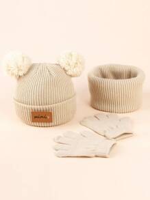 3pcs Kids Winter Knitted Hat, Scarf And Gloves Set, Unisex Warm Accessory Set For Toddlers, Children - Three-piece Knitted Hat - View 27