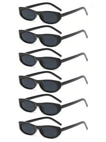 1 buc. Ochelari de soare cu ramă ovală simplă pentru femei, ochelari de soare decorativi în stil european și american retro, casual, stil exterior, stil stradal, potriviți pentru utilizare zilnică și călătorii, accesorii de plajă pentru femei, ochelari de soare pentru vacanță de vară la plajă, în aer liber, călătorii