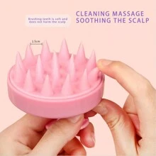 1 Piece Of Silicone Head Massage Brush For Hair Washing, Shampooing, Combing, And Anti Itch Combing - Multicolor - View 5
