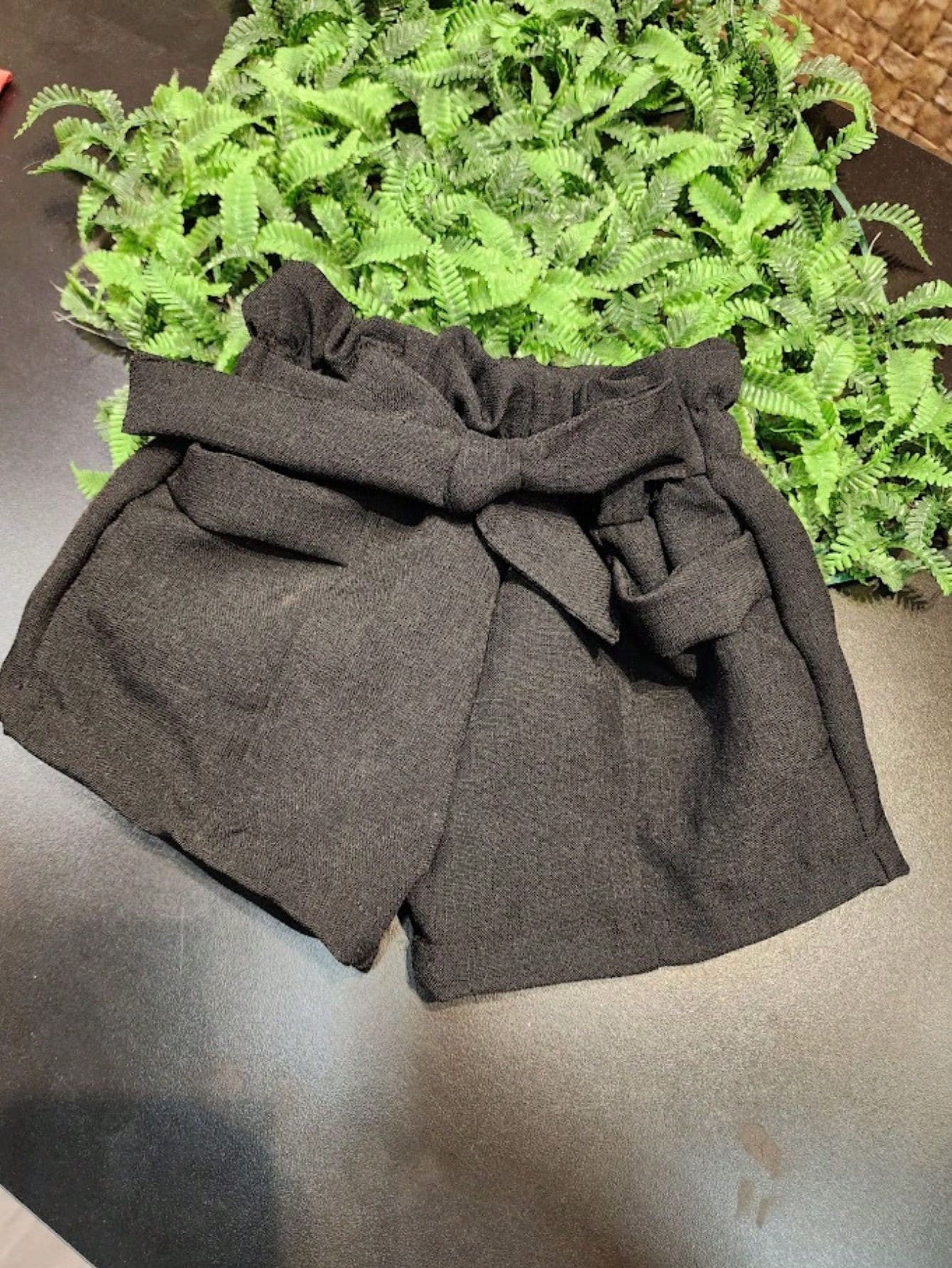 Clochard Shorts Children's Linen Shorts For Girls Top (Sh035) - màu đen - Xem 1