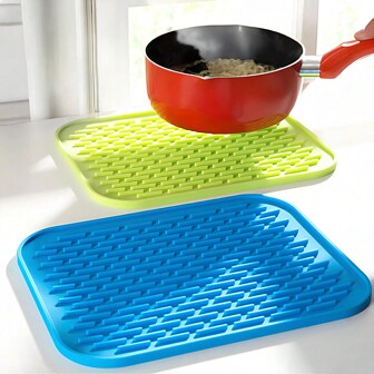 Household Non-Slip And Durable Pot Mats, Silicone Placemats, Coasters, Creative Coffee Mats, Countertop Table Heat-Resistant Mats, Plate Mats, Insulated Pot Mats, Coasters, Decorative Table Mats, Kitchen Insulation Mats, Kitchen Decoration, Desktop Decoration, Table Drain Mat, Waterproof Rapeseed Mat And Bowl Mat