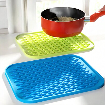 Household Non-Slip And Durable Pot Mats, Silicone Placemats, Coasters, Creative Coffee Mats, Countertop Table Heat-Resistant Mats, Plate Mats, Insulated Pot Mats, Coasters, Decorative Table Mats, Kitchen Insulation Mats, Kitchen Decoration, Desktop Decoration, Table Drain Mat, Waterproof Rapeseed Mat And Bowl Mat