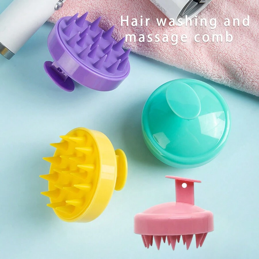 1 Piece Of Silicone Head Massage Brush For Hair Washing, Shampooing, Combing, And Anti Itch Combing - Multicolor - View 1