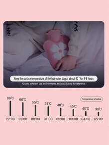 1pc Flannel Hot Water Bottle Hand Warmer Winter Cute Kawaii Water Bottle For Girls Portable Waist Hand Bed Warm Bottles 500/1000ml,Women Valentine Gift Birthday Boyfriend Girlfriend